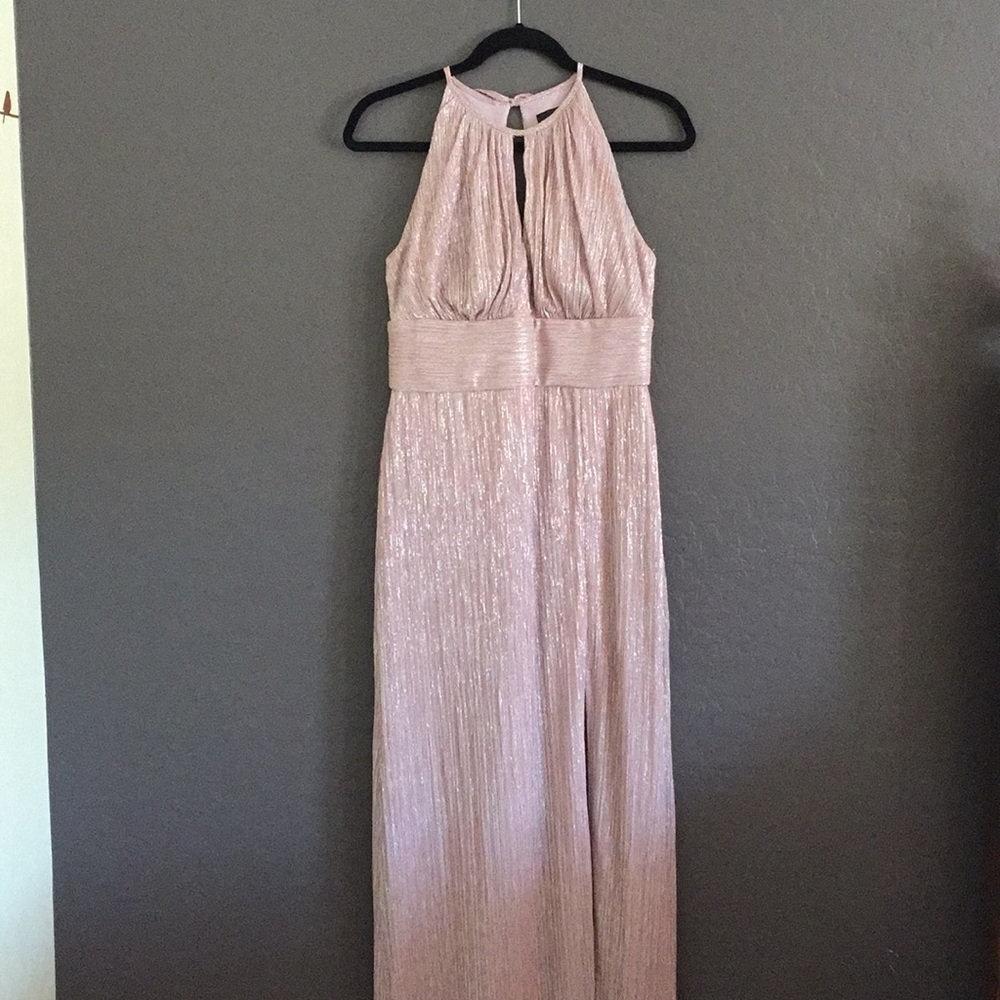 Metallic Blush Evening Gown